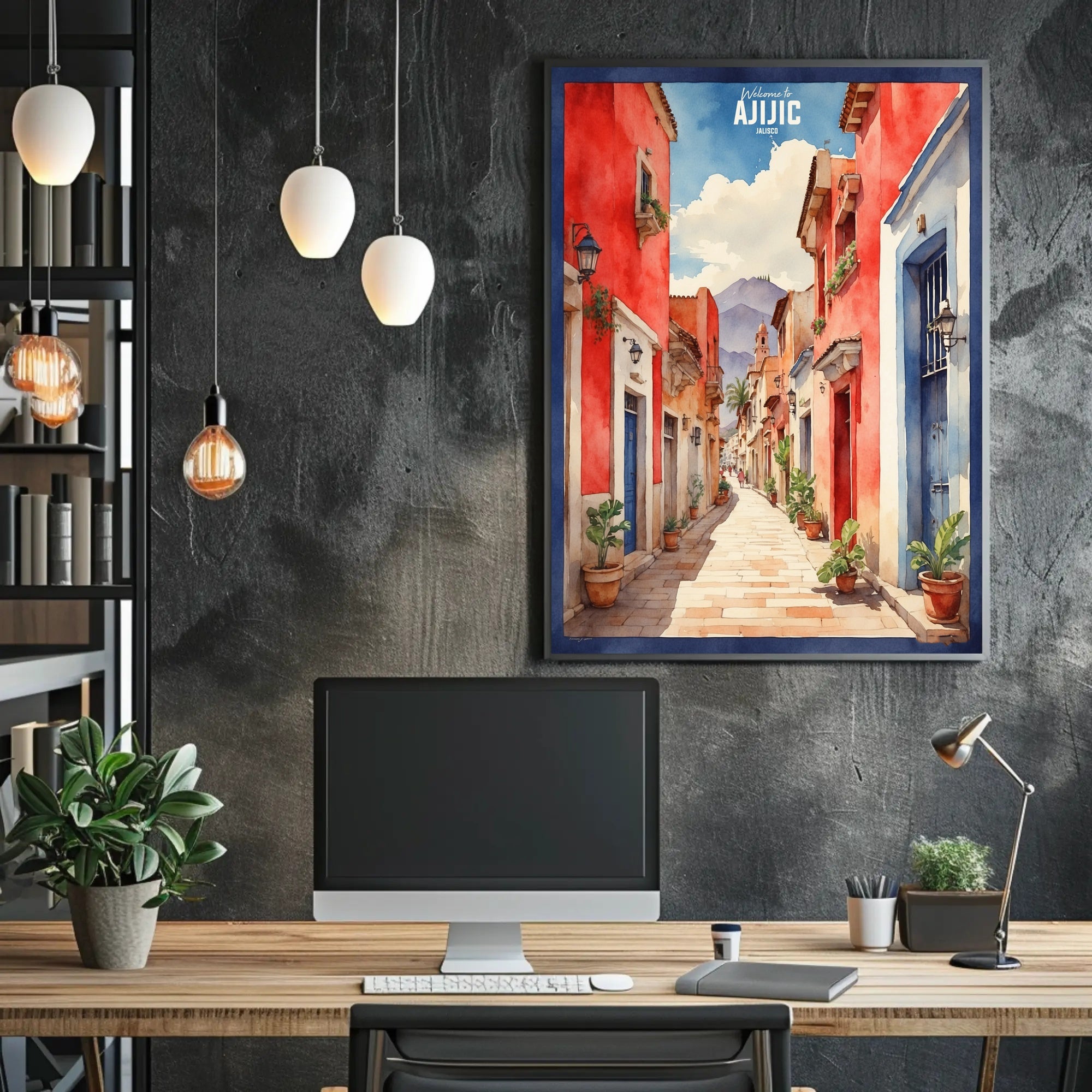 Charming Ajijic Street Scene, Jalisco, Mexico Travel Poster PosterGoat