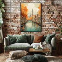 Charming Amsterdam Autumn Cityscape Travel Poster PosterGoat