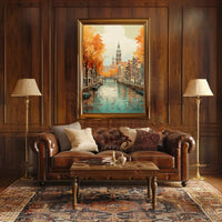 Charming Amsterdam Autumn Cityscape Travel Poster PosterGoat