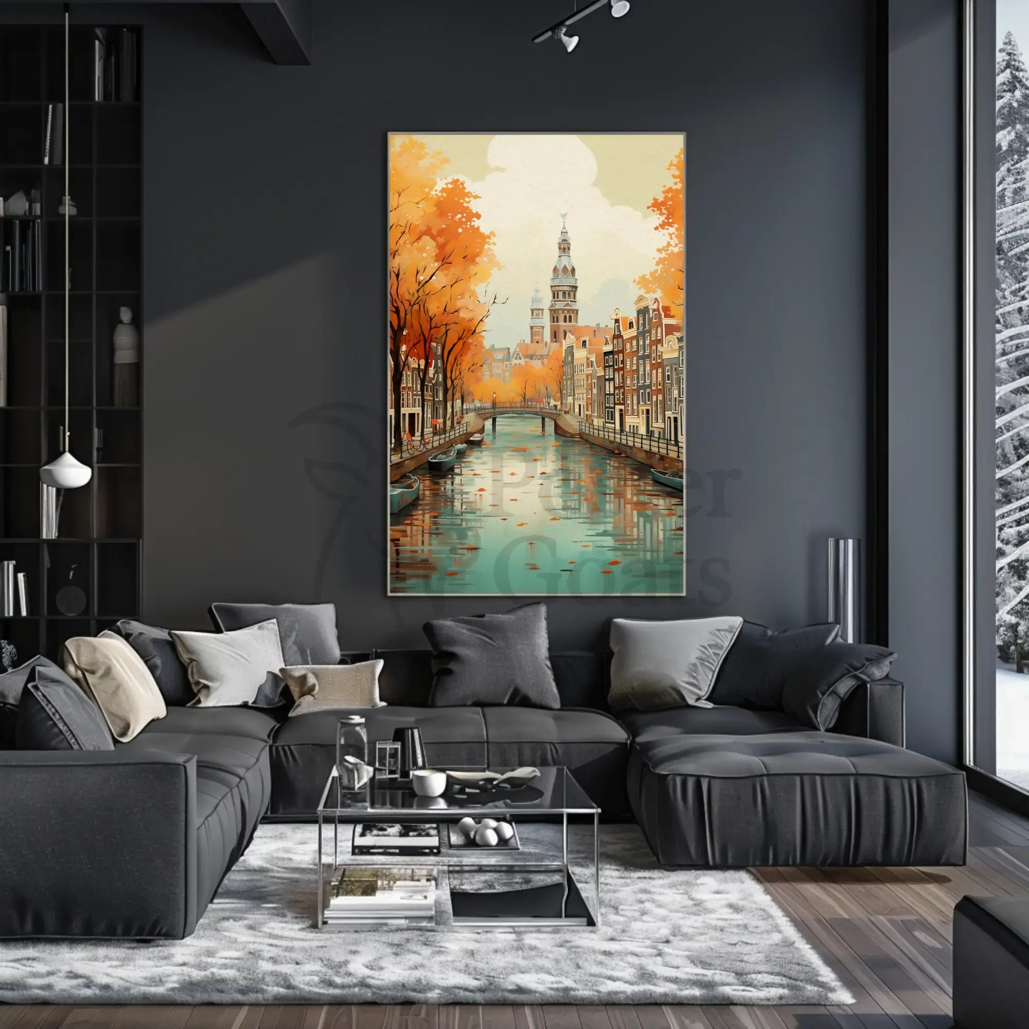 Charming Amsterdam Autumn Cityscape Travel Poster PosterGoat