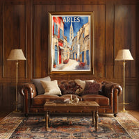 Charming Arles Street Scene: Watercolor Travel Poster PosterGoat