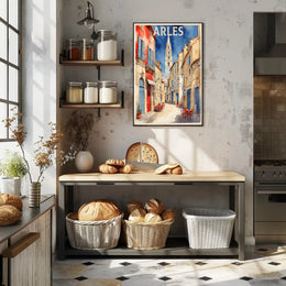 Charming Arles Street Scene: Watercolor Travel Poster PosterGoat