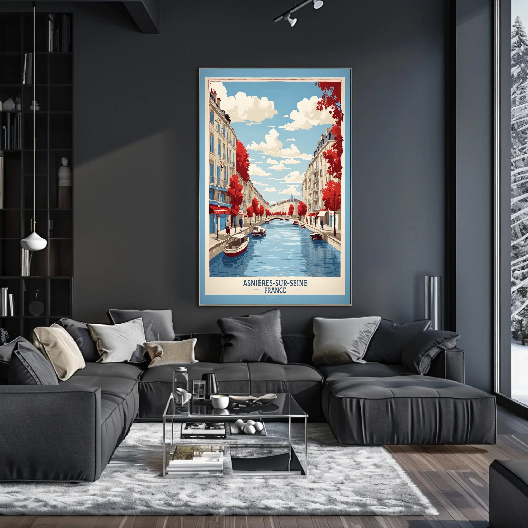 Charming Asnières-sur-Seine Landscape: Travel Poster PosterGoat