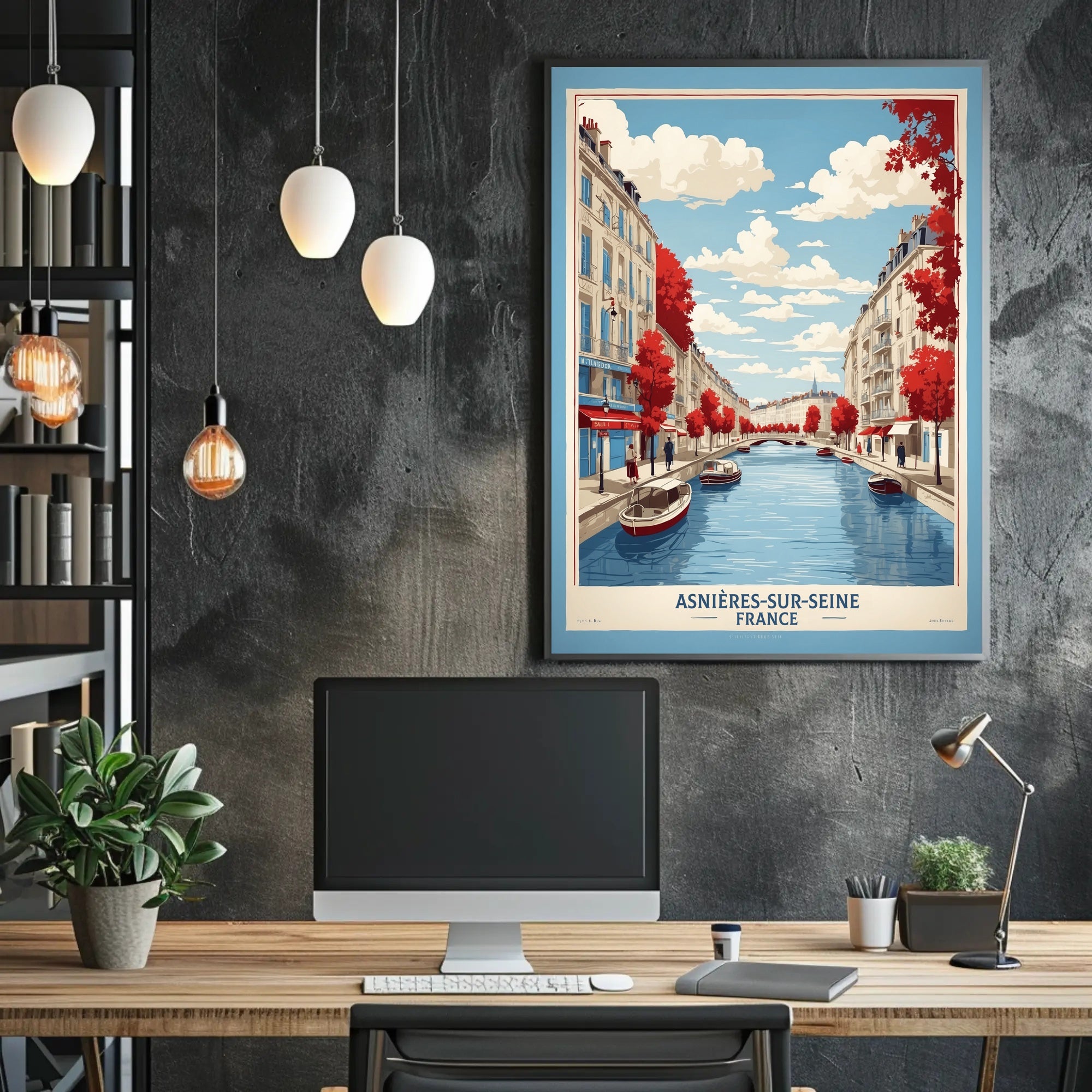 Charming Asnières-sur-Seine Landscape: Travel Poster PosterGoat