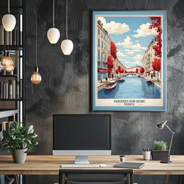 Charming Asnières-sur-Seine Landscape: Travel Poster PosterGoat