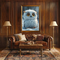 Charming Baby Owl in Winter Animal Poster PosterGoat