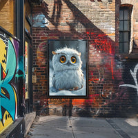 Charming Baby Owl in Winter Animal Poster PosterGoat