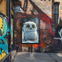 Charming Baby Owl in Winter Animal Poster PosterGoat