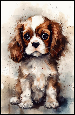 Charming Cavalier King Charles Spaniel Puppy Dog Breed Poster PosterGoat
