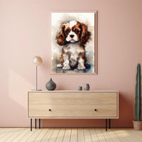 Charming Cavalier King Charles Spaniel Puppy Dog Breed Poster PosterGoat