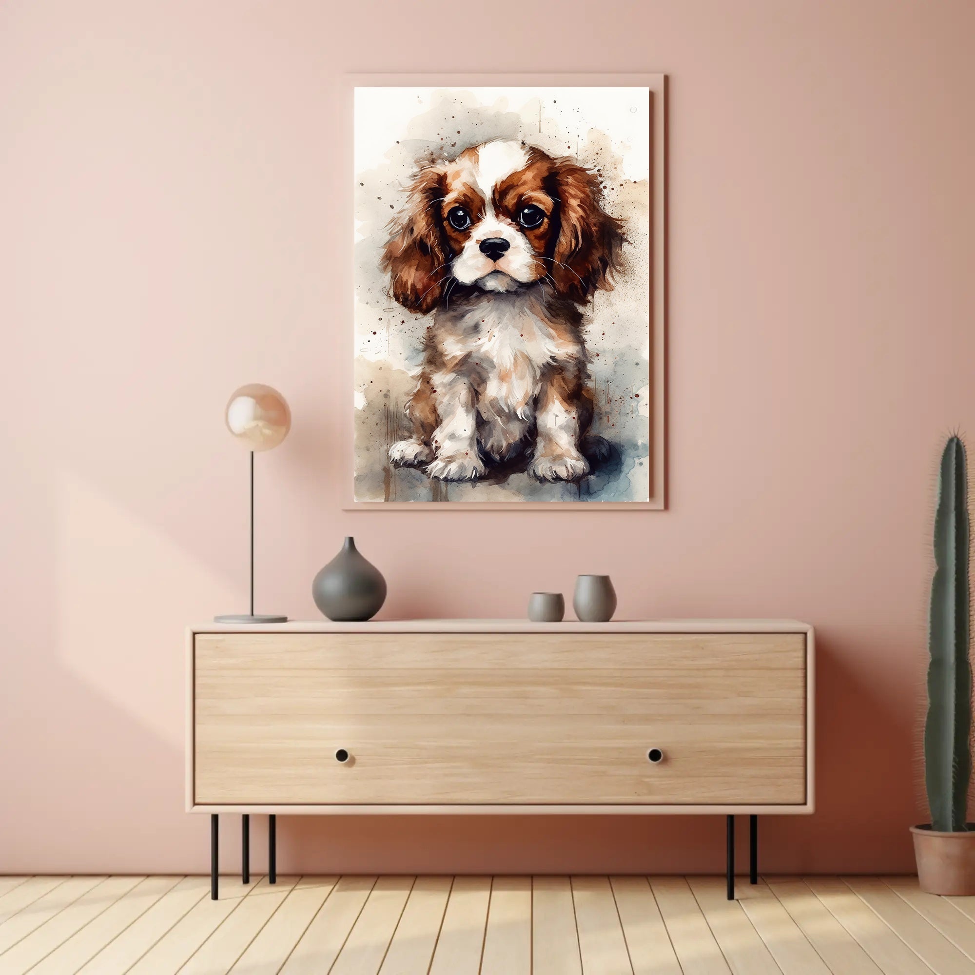 Charming Cavalier King Charles Spaniel Puppy Dog Breed Poster PosterGoat