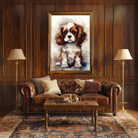 Charming Cavalier King Charles Spaniel Puppy Dog Breed Poster PosterGoat