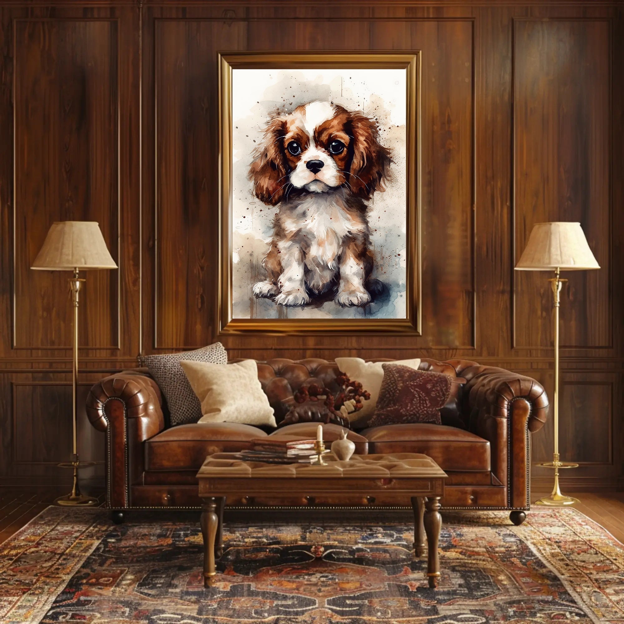 Charming Cavalier King Charles Spaniel Puppy Dog Breed Poster PosterGoat