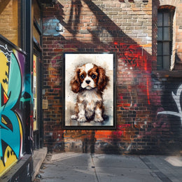 Charming Cavalier King Charles Spaniel Puppy Dog Breed Poster PosterGoat