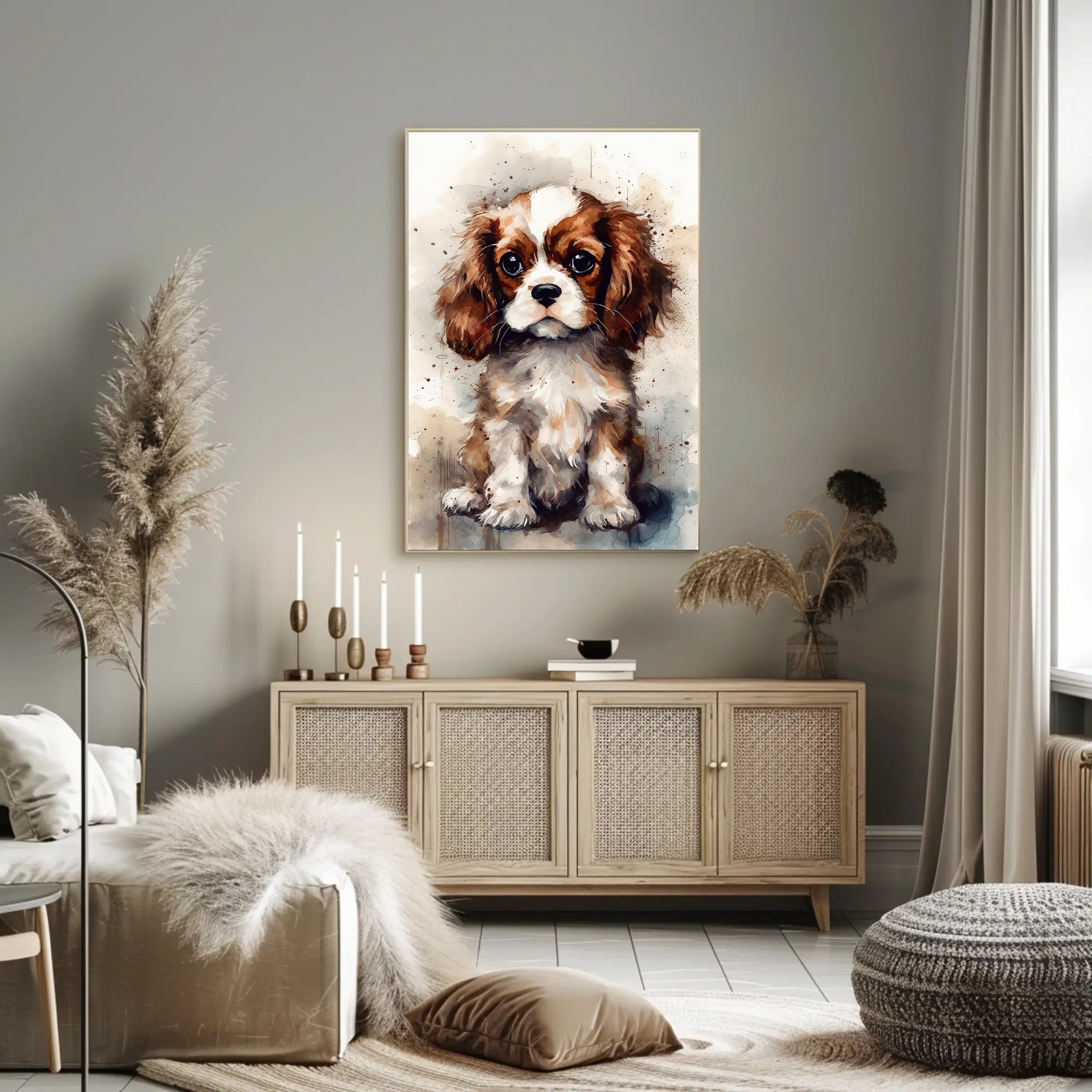 Charming Cavalier King Charles Spaniel Puppy Dog Breed Poster PosterGoat