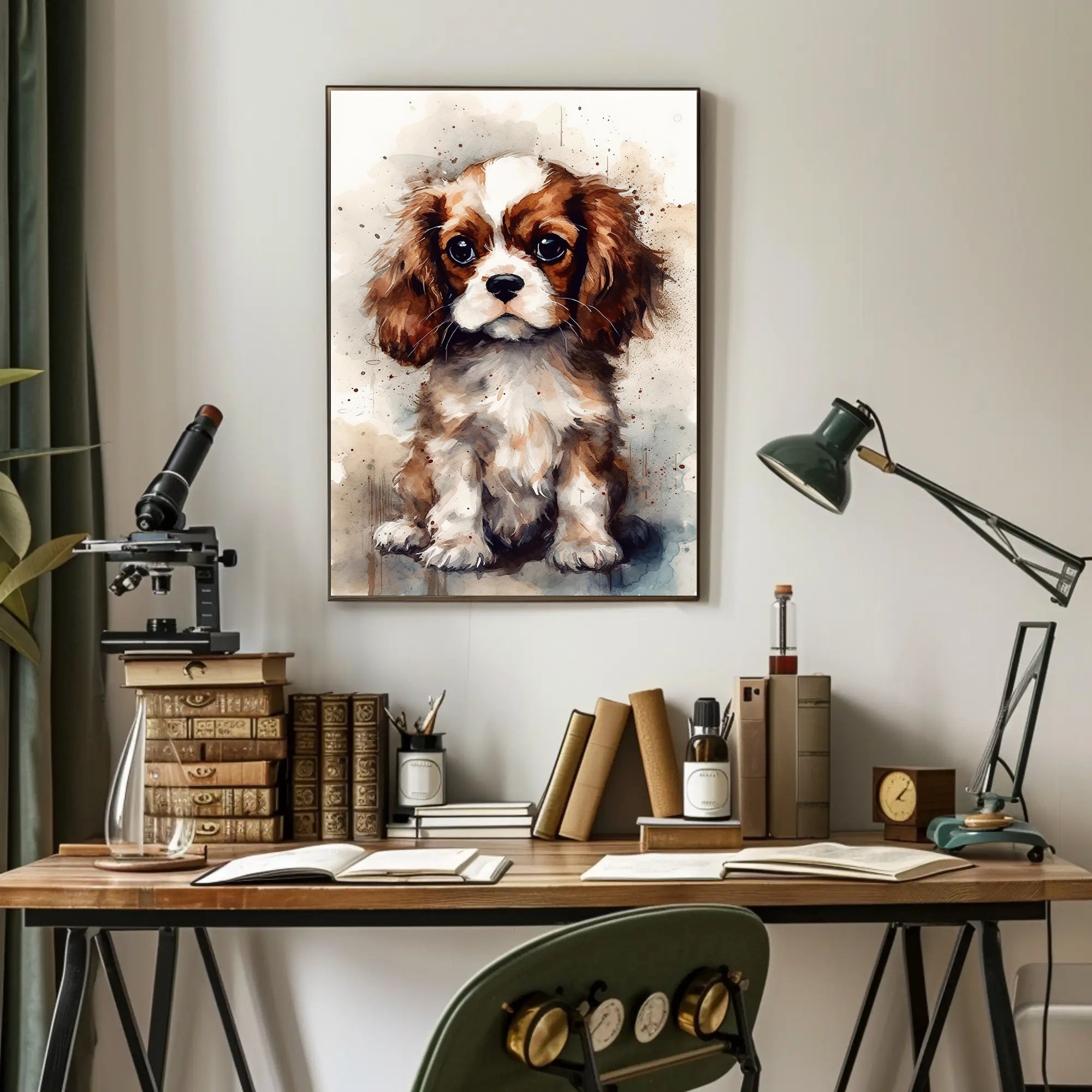 Charming Cavalier King Charles Spaniel Puppy Dog Breed Poster PosterGoat