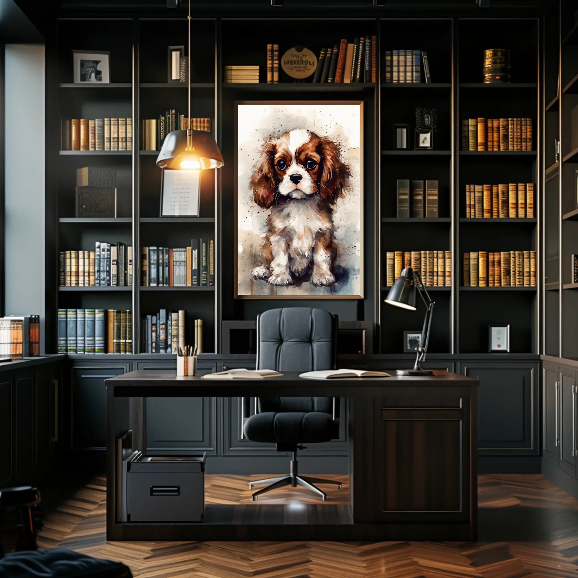 Charming Cavalier King Charles Spaniel Puppy Dog Breed Poster PosterGoat