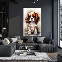 Charming Cavalier King Charles Spaniel Puppy Dog Breed Poster PosterGoat