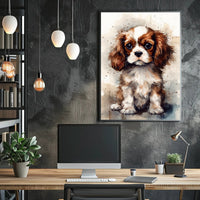 Charming Cavalier King Charles Spaniel Puppy Dog Breed Poster PosterGoat