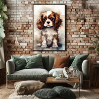 Charming Cavalier King Charles Spaniel Puppy Dog Breed Poster PosterGoat