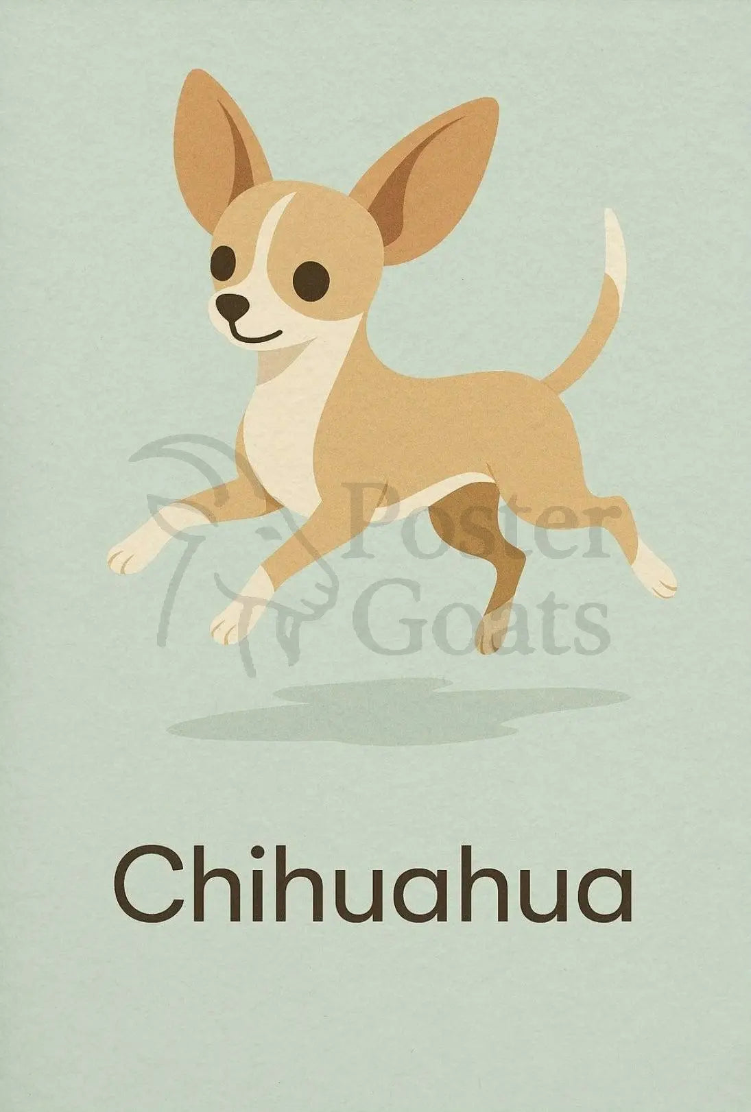 Charming Chihuahua Leap Stylized Dog Breed Poster PosterGoat