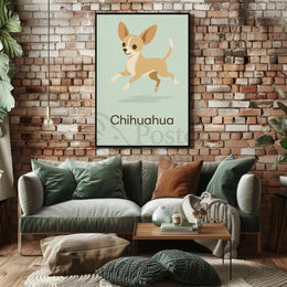 Charming Chihuahua Leap Stylized Dog Breed Poster PosterGoat