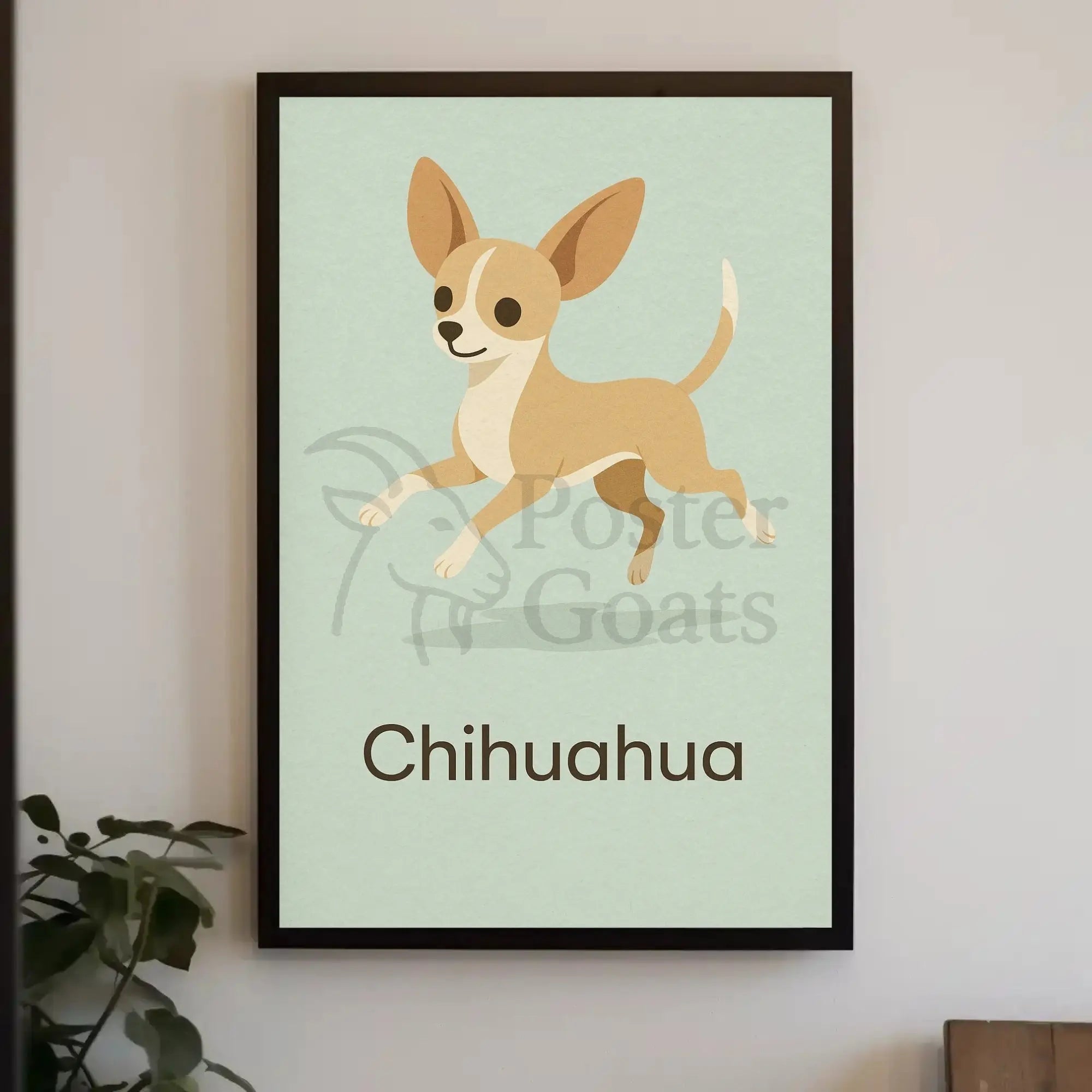 Charming Chihuahua Leap Stylized Dog Breed Poster PosterGoat