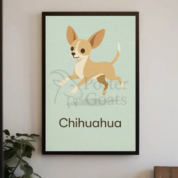 Charming Chihuahua Leap Stylized Dog Breed Poster PosterGoat