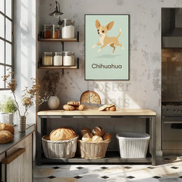 Charming Chihuahua Leap Stylized Dog Breed Poster PosterGoat