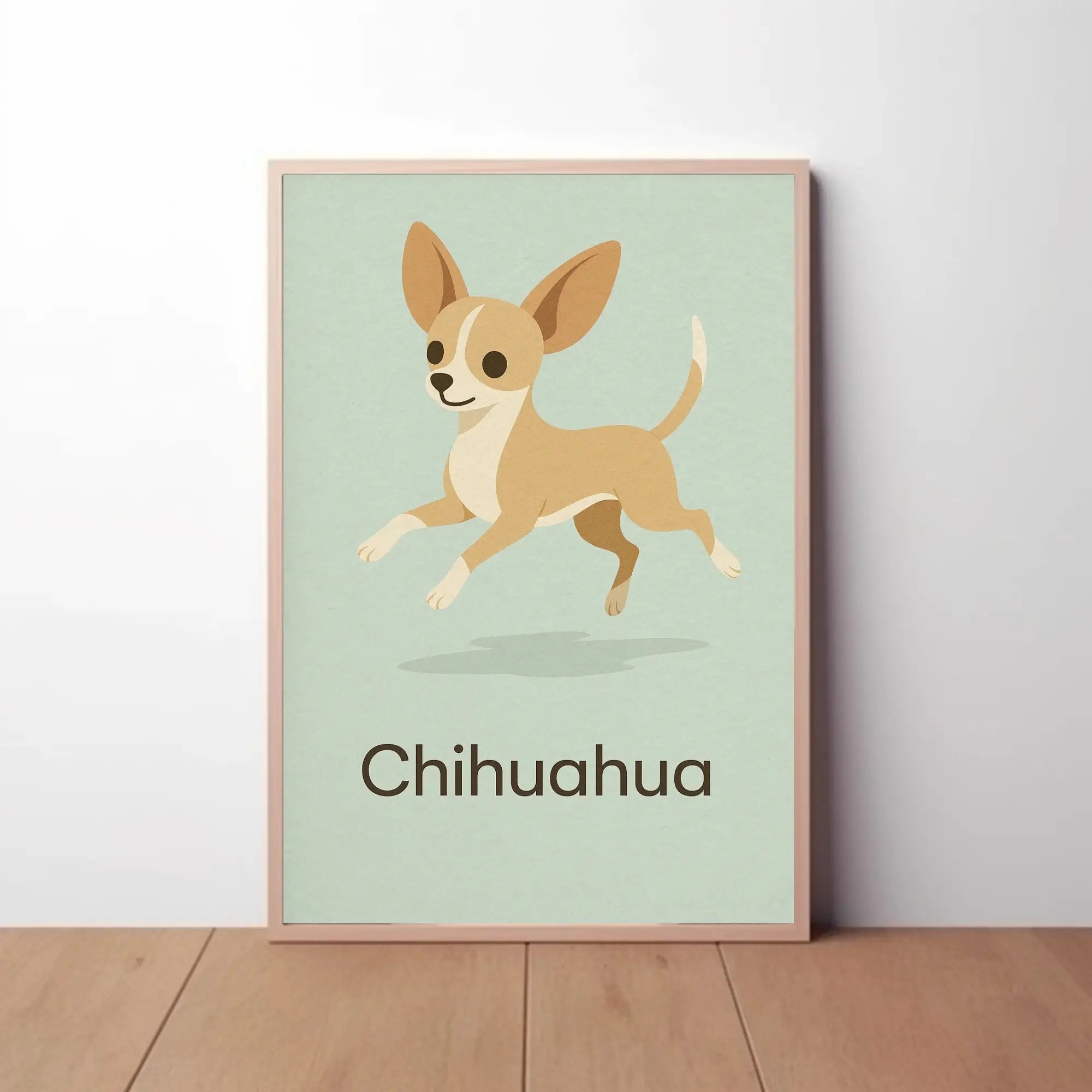 Charming Chihuahua Leap Stylized Dog Breed Poster PosterGoat