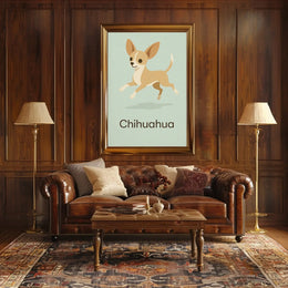 Charming Chihuahua Leap Stylized Dog Breed Poster PosterGoat