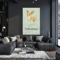 Charming Chihuahua Leap Stylized Dog Breed Poster PosterGoat