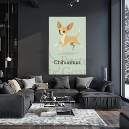 Charming Chihuahua Leap Stylized Dog Breed Poster PosterGoat