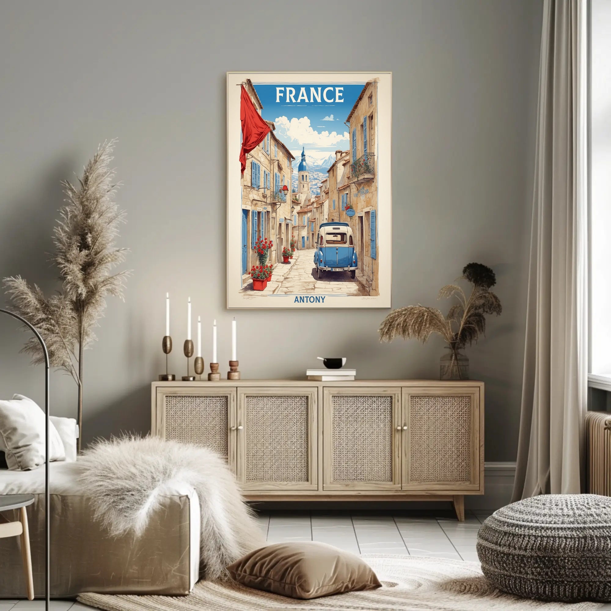 Charming French Village Scene Travel Poster PosterGoat