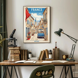 Charming French Village Scene Travel Poster PosterGoat