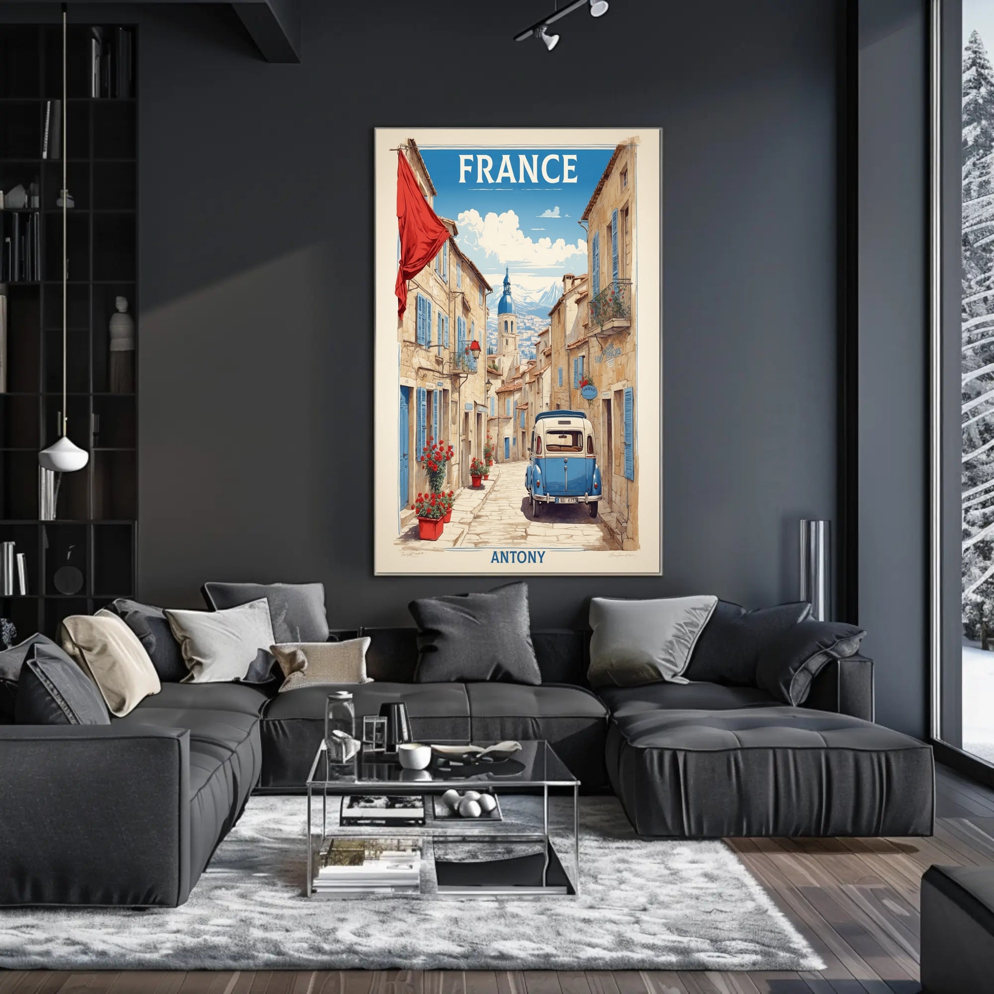 Charming French Village Scene Travel Poster PosterGoat
