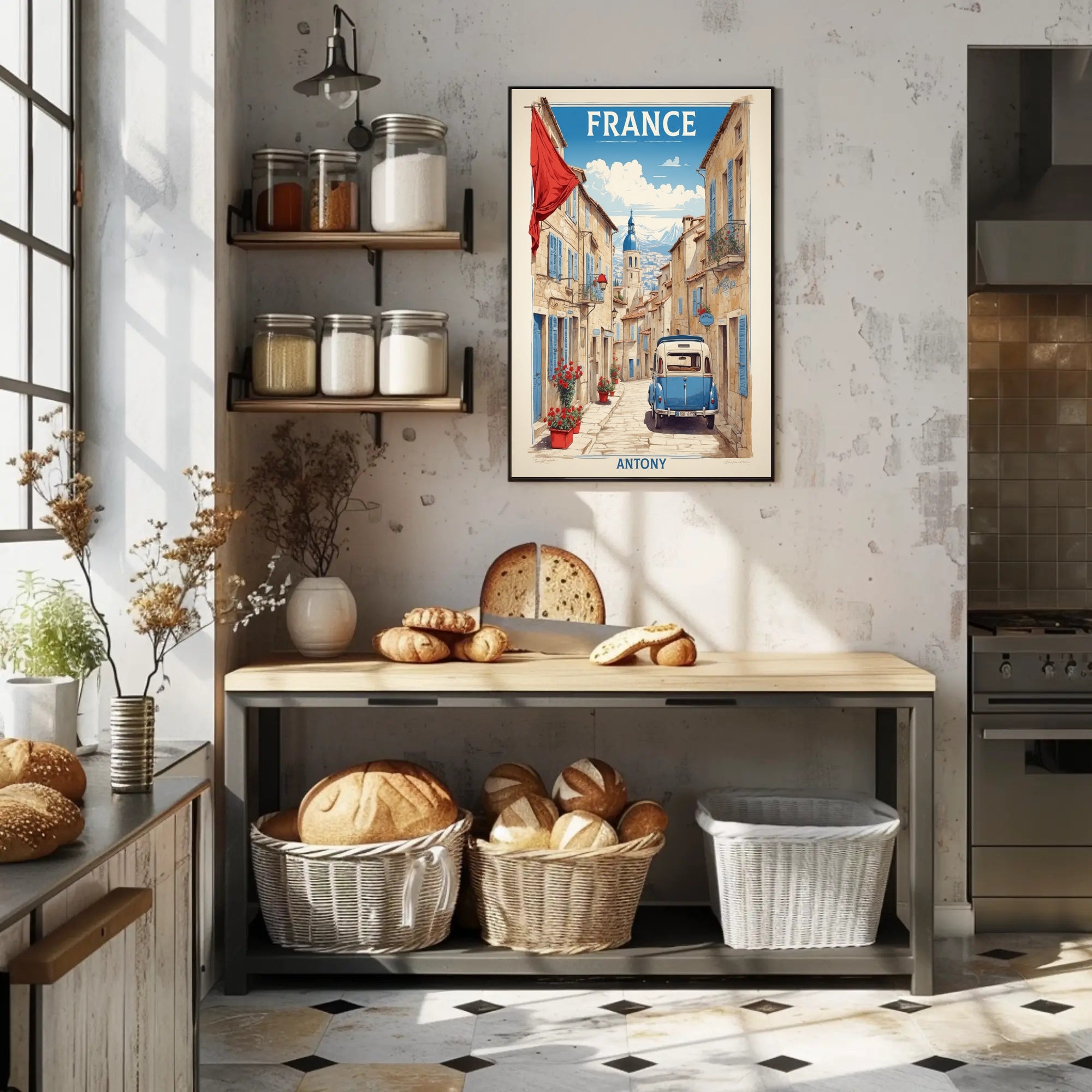 Charming French Village Scene Travel Poster PosterGoat