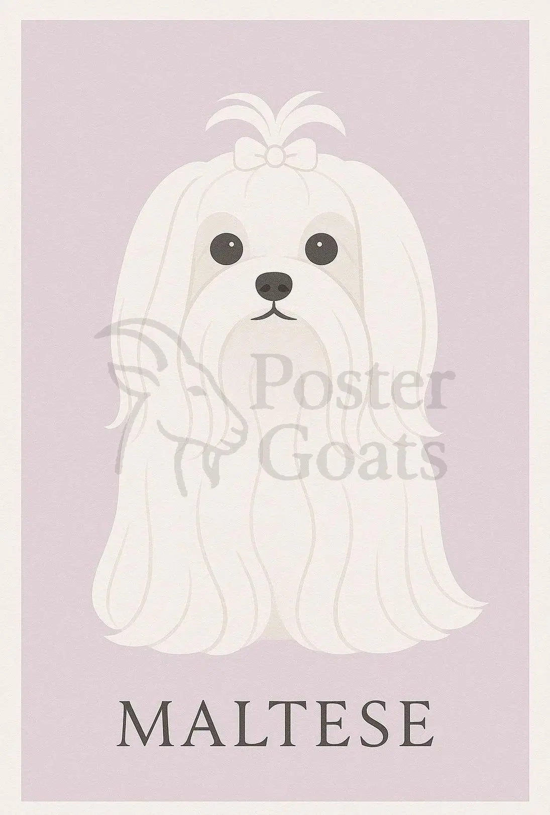 Charming Maltese Elegance in Minimalist Dog Breed Poster PosterGoat