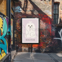 Charming Maltese Elegance in Minimalist Dog Breed Poster PosterGoat