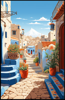 Charming Mediterranean Village Travel Poster PosterGoat