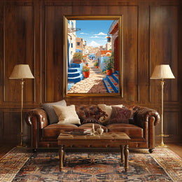 Charming Mediterranean Village Travel Poster PosterGoat