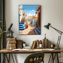 Charming Mediterranean Village Travel Poster PosterGoat