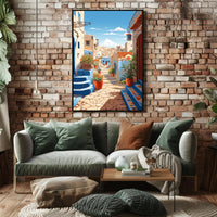 Charming Mediterranean Village Travel Poster PosterGoat