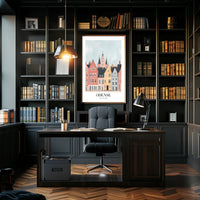 Charming Odense Streetscape Travel Poster PosterGoat