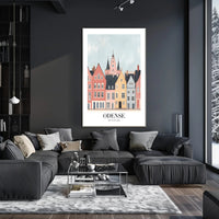 Charming Odense Streetscape Travel Poster PosterGoat