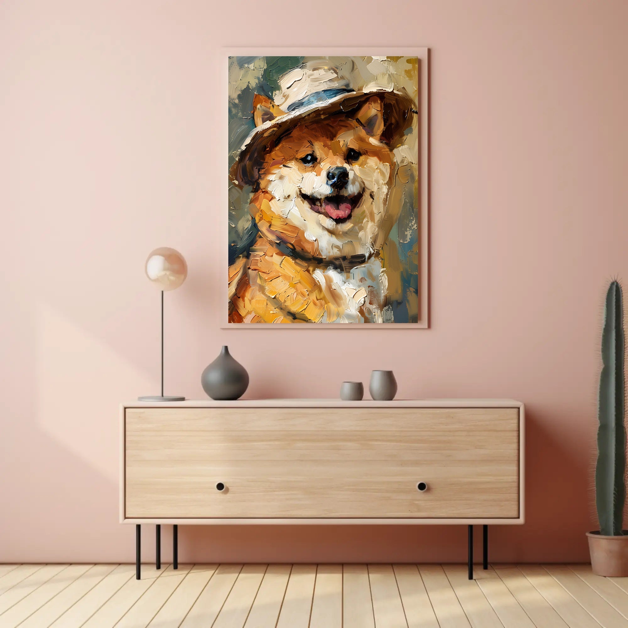 Charming Shiba Inu With Hat Animal Poster PosterGoat