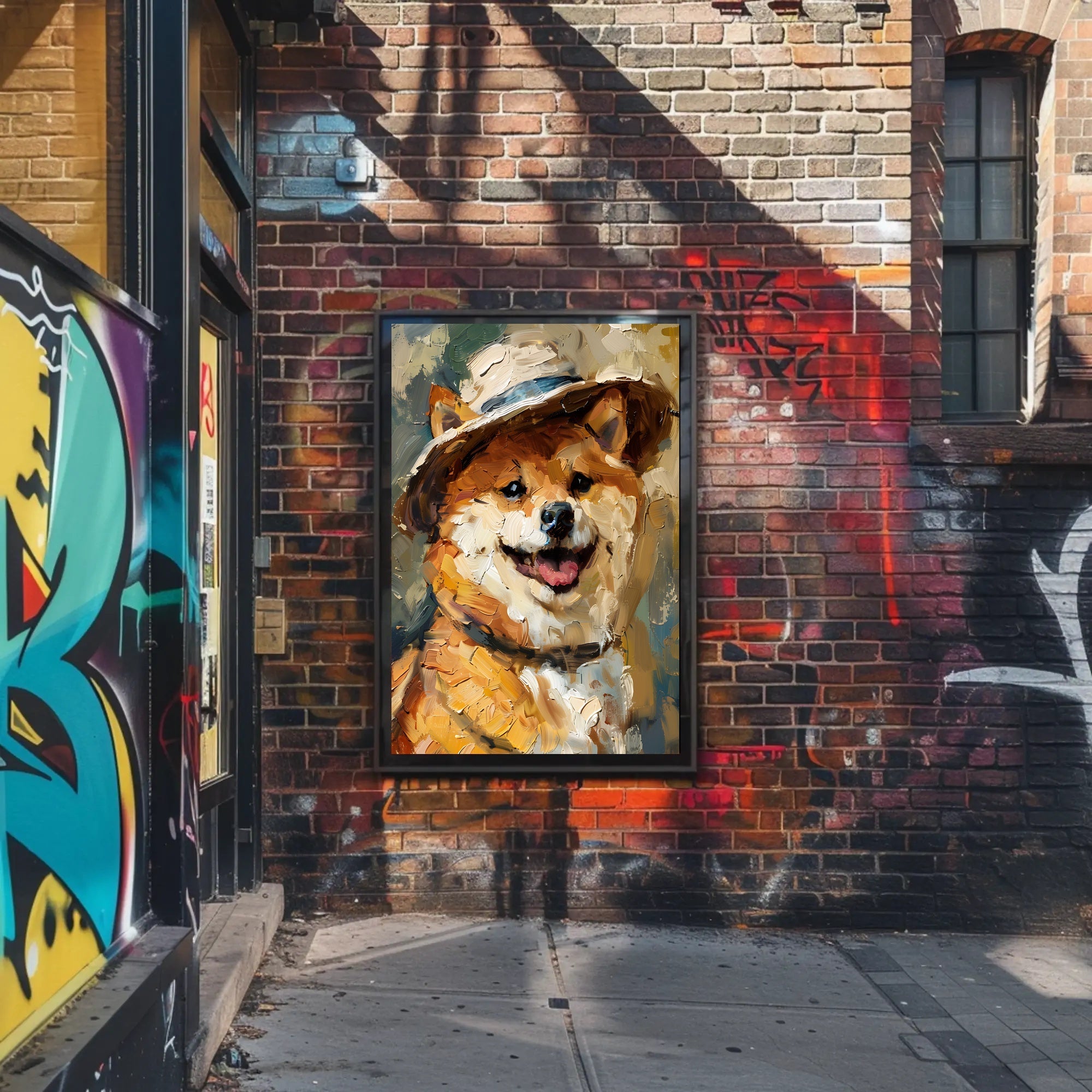 Charming Shiba Inu With Hat Animal Poster PosterGoat