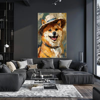 Charming Shiba Inu With Hat Animal Poster PosterGoat