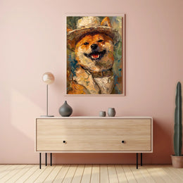 Charming Shiba Inu in a Hat Animal Poster PosterGoat