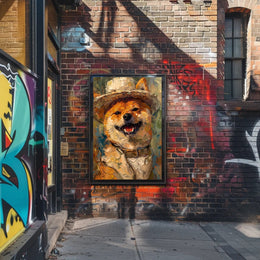 Charming Shiba Inu in a Hat Animal Poster PosterGoat